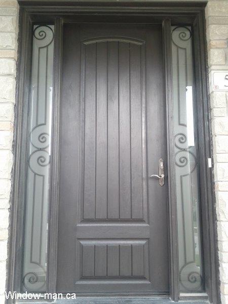 Fiberglass door and two sidelights. 8 foot 96 inches. Painted. Multi point lock